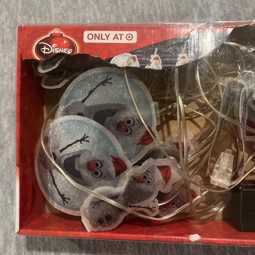 Disney Frozen Olaf Snowman Strand Of 10 Holiday‎ Christmas Lights Decor Battery